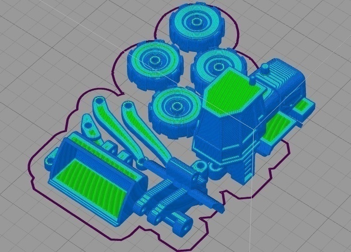 Easy to print Front Loader Model Kit 3D Print 94875