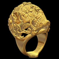 Small Skull ring 3D Printing 95384