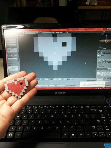 8-bit heart 3D Print 95516
