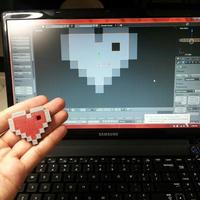 Small 8-bit heart 3D Printing 95516