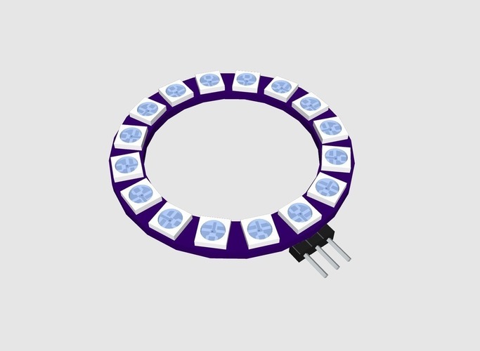 NeoPixel Ring LED (RGB/16) 3D Print 95563