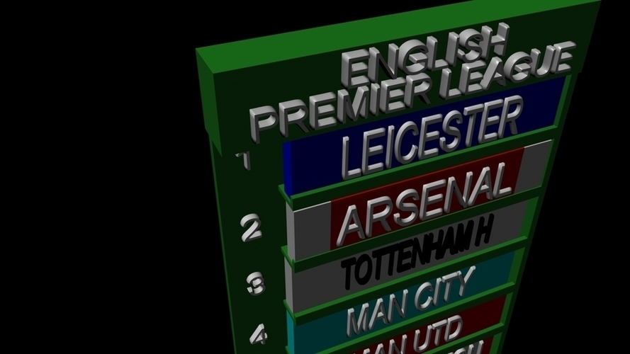 English Premier League Ladder 3D Print 96216