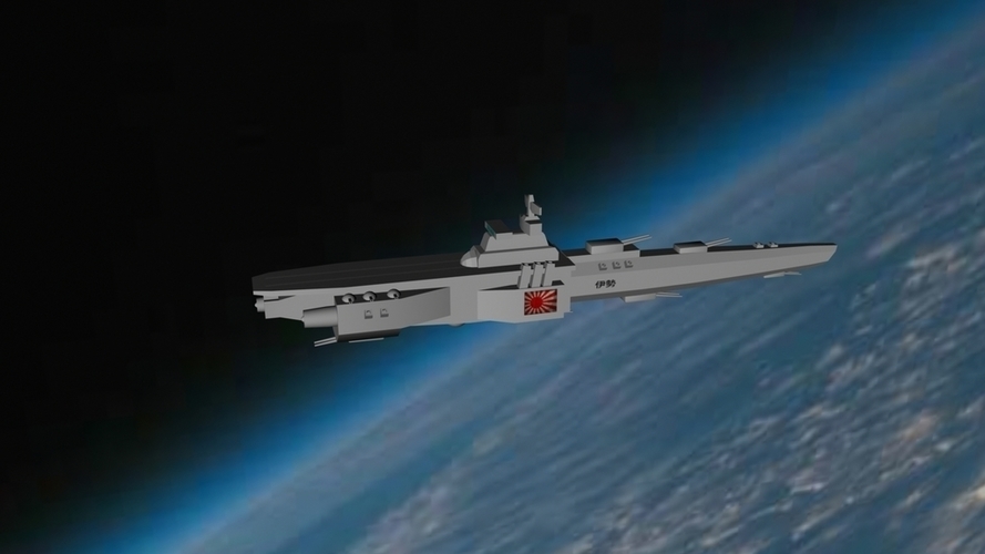 Imperial Japanese Orbital Navy - Battle Carrier Ise 3D Print 96301