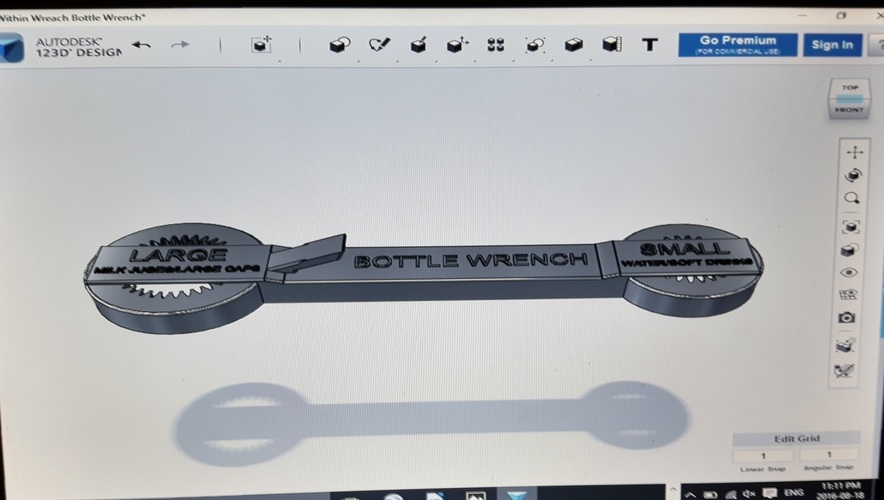 Bottle Wrench 3D Print 96366