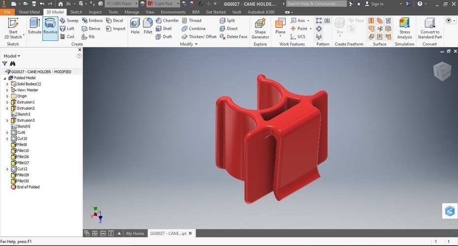 Universal Cane Holder 3D Print 96499