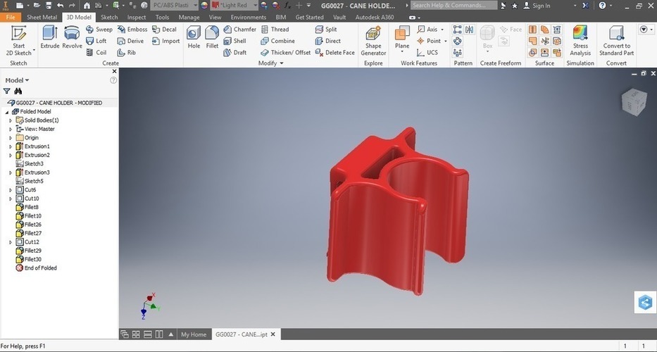 Universal Cane Holder 3D Print 96500