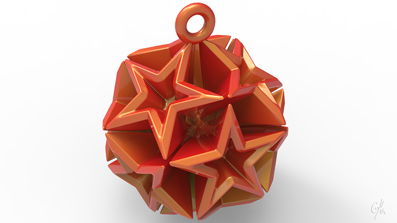 Geometric Stars Christmas Tree Ornament (Small)  