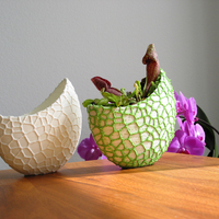 Organic flower pot / Voronoi Vase (monochrome) - Thumbnail 5