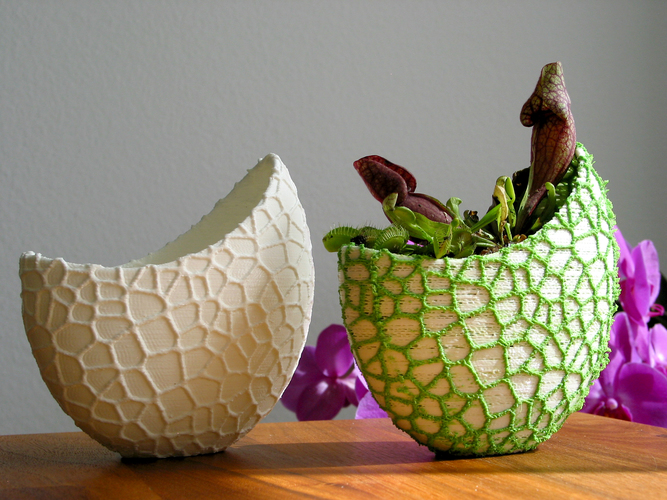 Organic flower pot / Voronoi Vase (monochrome) 3D Print 96795