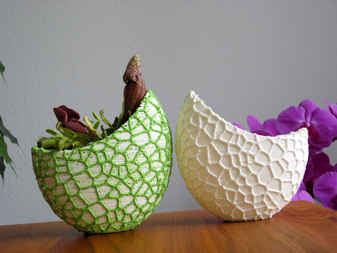 Organic flower pot / Voronoi Vase (monochrome) 3D Print 96796