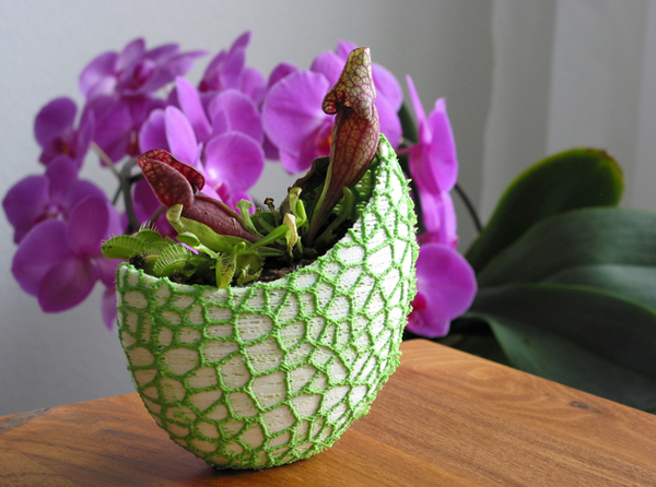Organic flower pot / Voronoi Vase (2-color)