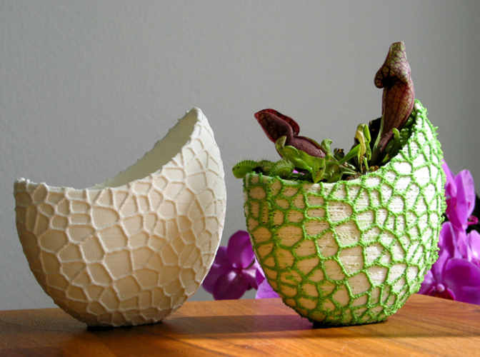 Organic flower pot / Voronoi Vase (2-color) 3D Print 96802