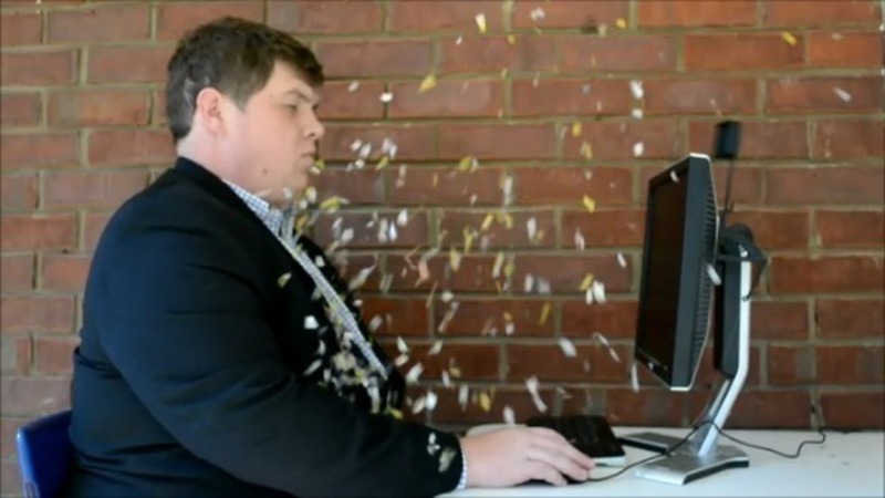 Computer Monitor Catapult Prank