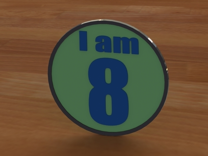 I am (1-90) Birthday Button 3D Print 96890