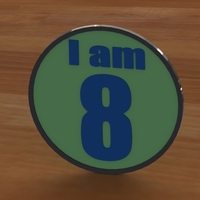 Small I am (1-90) Birthday Button 3D Printing 96890