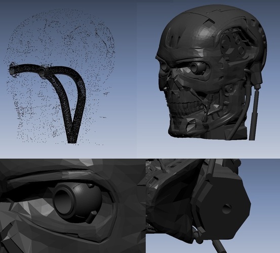 T-800 Terminator Exoskull With 5mm holes for led 3D Print 96952