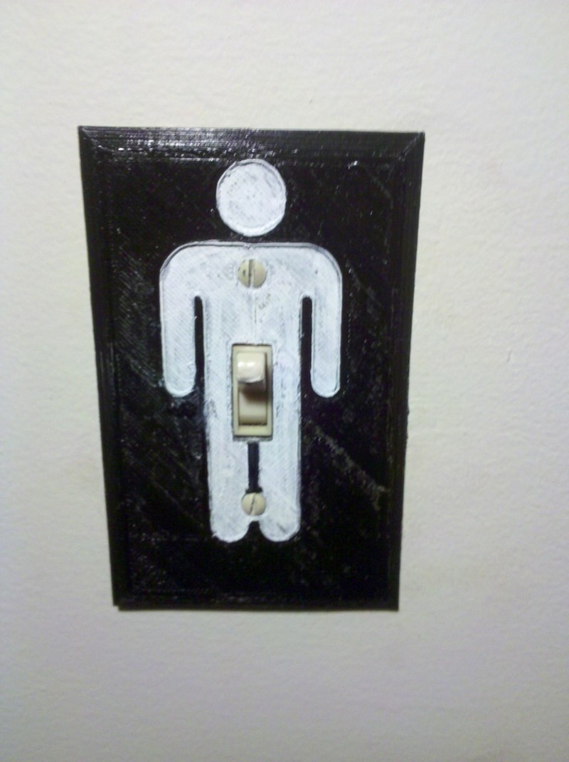 Men on off light switch cover