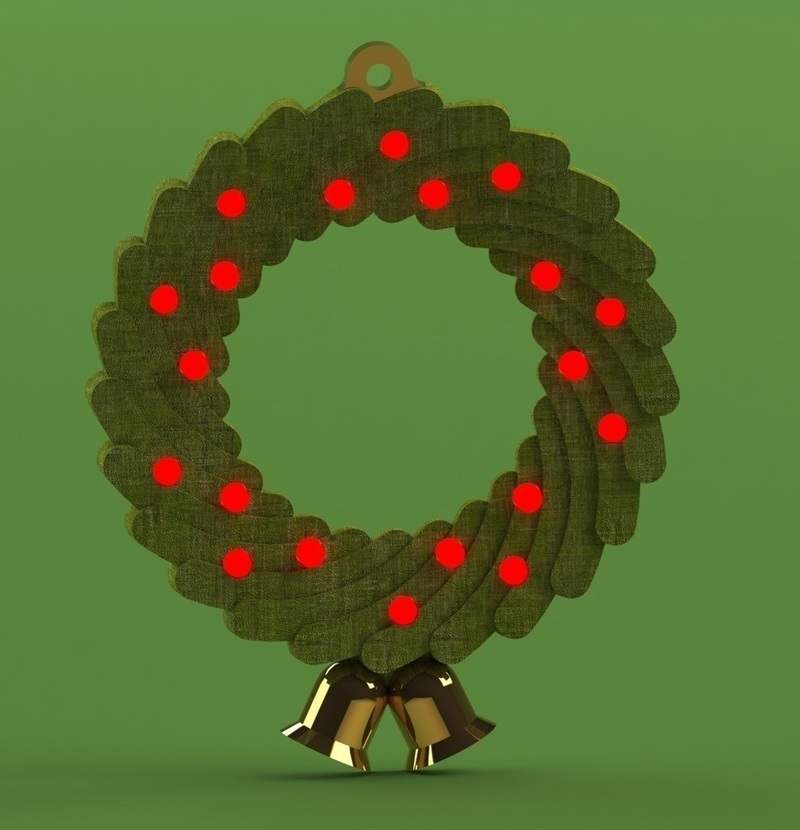Christmas Wreath Ornament 5mm LED