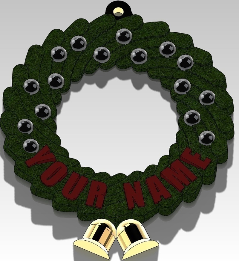 Christmas Wreath Ornament (Add your Name)