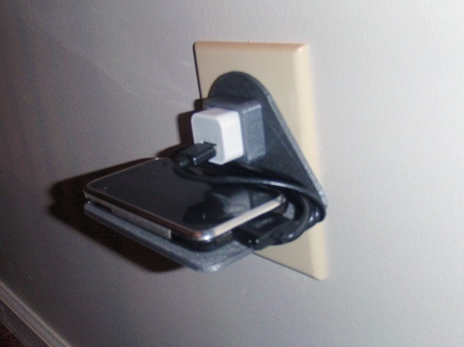 WALL OUTLET CELLPHONE HOLDER (IPHONE & IPOD) 3D Print 97022