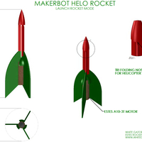 Small Helo model Rocket & Launch Pad (Estes Style) 3D Printing 97048