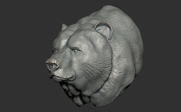 Medium Grizzly bear bust 3D Printing 97401