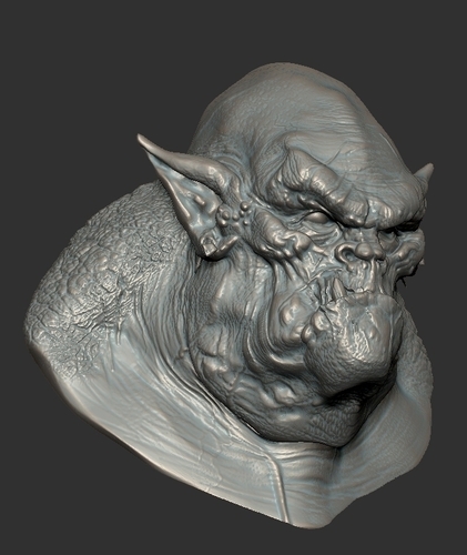 3D Printed Orc bust by Kallabow | Pinshape