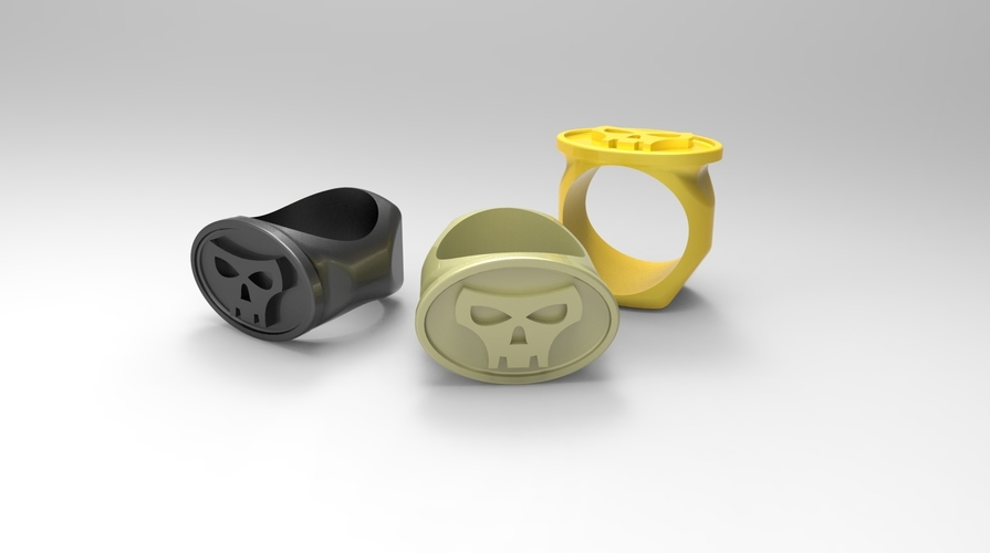 3D SKULL RING 3D Print 97792