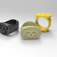 Small 3D SKULL RING 3D Printing 97792