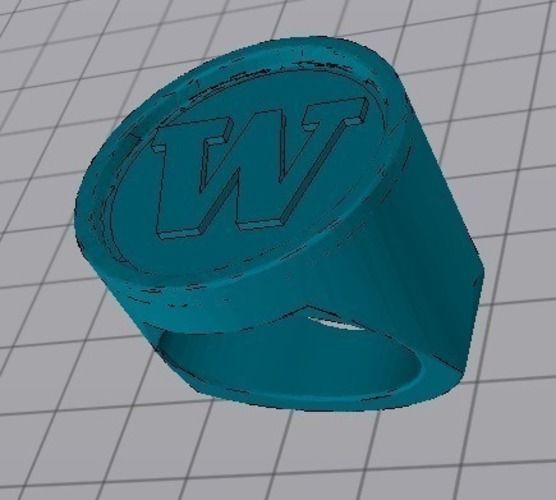 "W" Ring 3D Print 97821