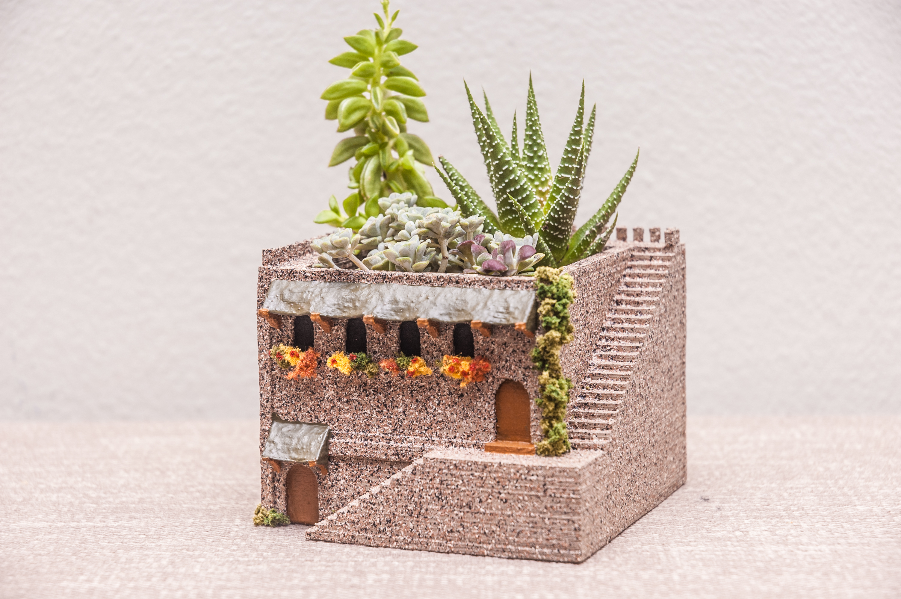 3d printed mini middle eastern villa planter by yuriysklyar pinshape