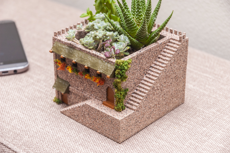 Mini Middle Eastern Villa Planter 3D Print 98062