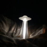 Small UFO and Abduction beam (night light/lamp) 3D Printing 98473