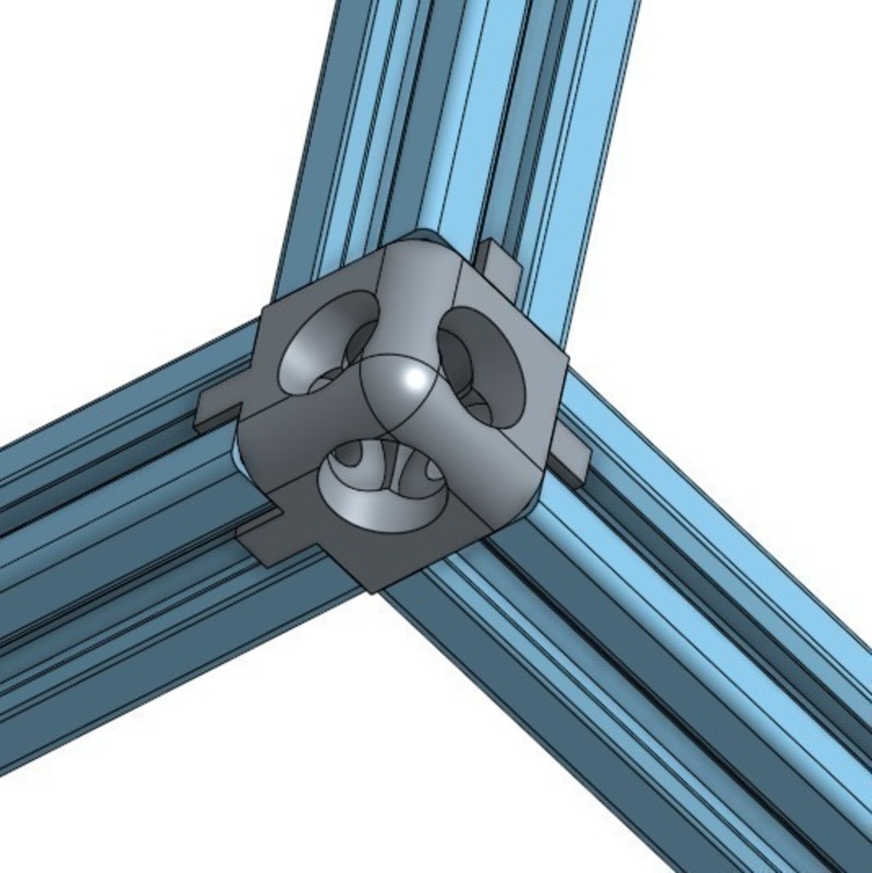 three axis corner union for 20x20 extrusions