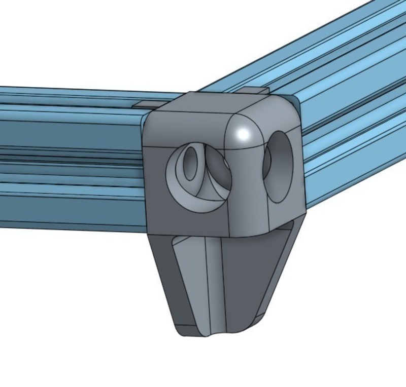 Corner joint and foot for 20x20mm extrusions