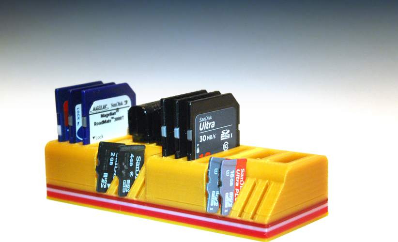 3D Printed USB, SD, and Micro SD card holder by Gary Fischer | Pinshape