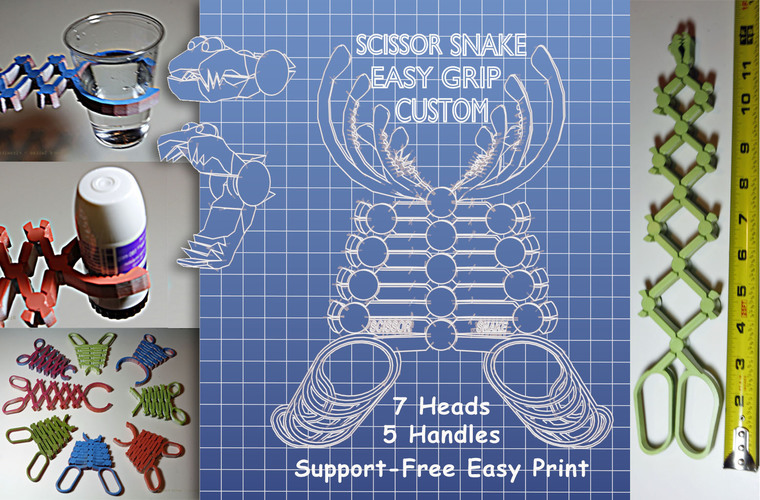 Scissor Snake Easy Grip Custom 3D Print 99646