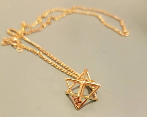 MILOSAURUS Tetrahedral 3D Star of David Pendant 3D Print 99700