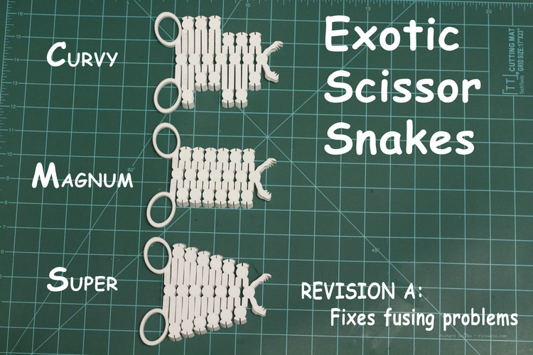 Scissor Snake Family 3D Print 13508