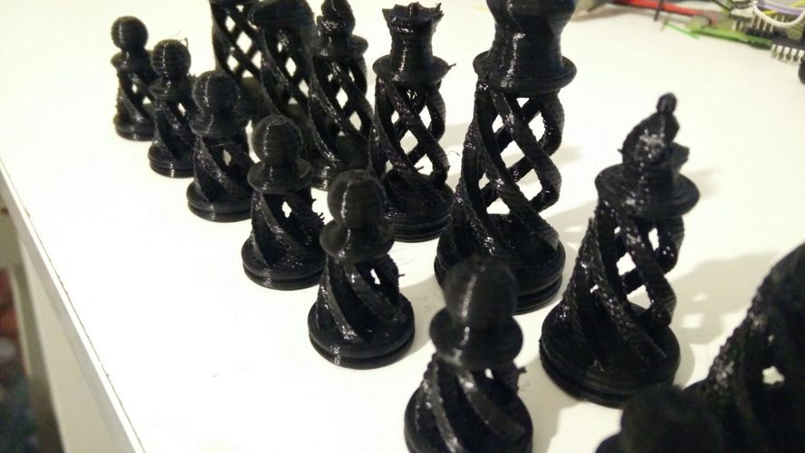 Spiral Chess Set (Large) 3D Print 14187
