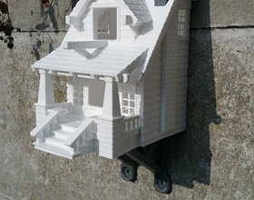 Choose Main Color! 9/" 23cm Bungalow Estate Bird House 3D Printed in USA
