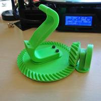Small Gearhead iPhone 5/6 Dock, Spiral Bevel Gear 51T/17T, 3:1 Ratio 3D Printing 1817