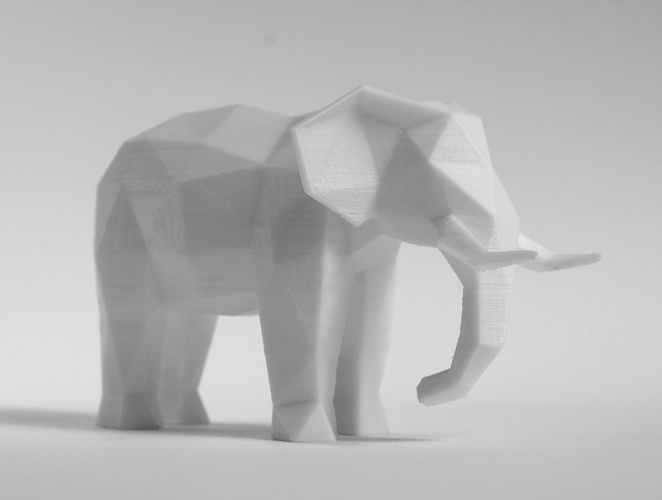 Low Poly Elephant Art Sculpture 3D Print 215