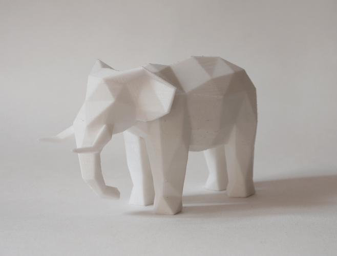 Low Poly Elephant Art Sculpture 3D Print 217