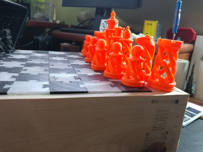 Spiral Chess Set (Large) 3D Print 23359