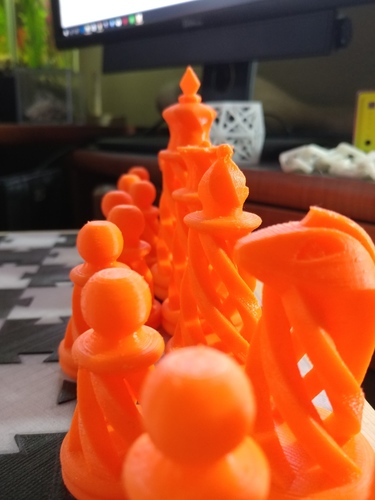 Spiral Chess Set (Large) 3D Print 23361