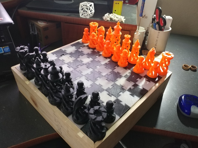 Spiral Chess Set (Large) 3D Print 23362