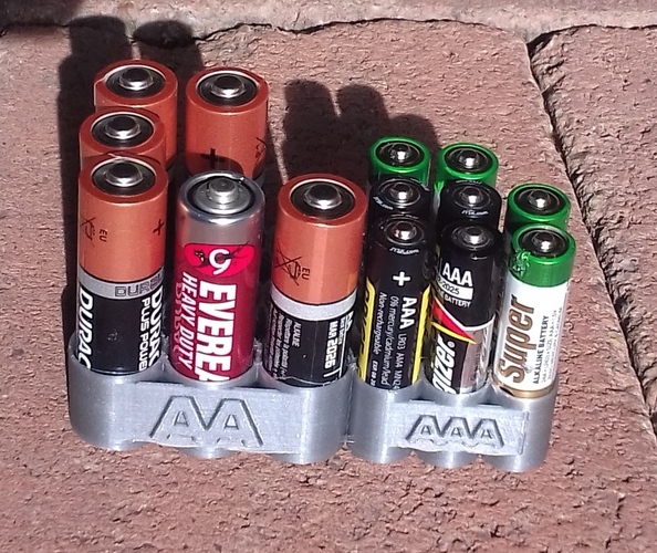 AA & AAA Battery Holder 3D Print 23843