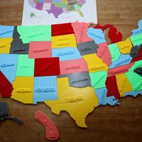 Small USA States, 3D puzzle, Study Plan 3D Printing 25255