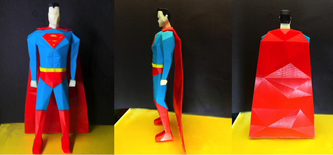 Superman Low Poly 3D Print 26057